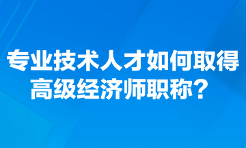 專業(yè)技術(shù)人才如何取得高級(jí)經(jīng)濟(jì)師職稱？