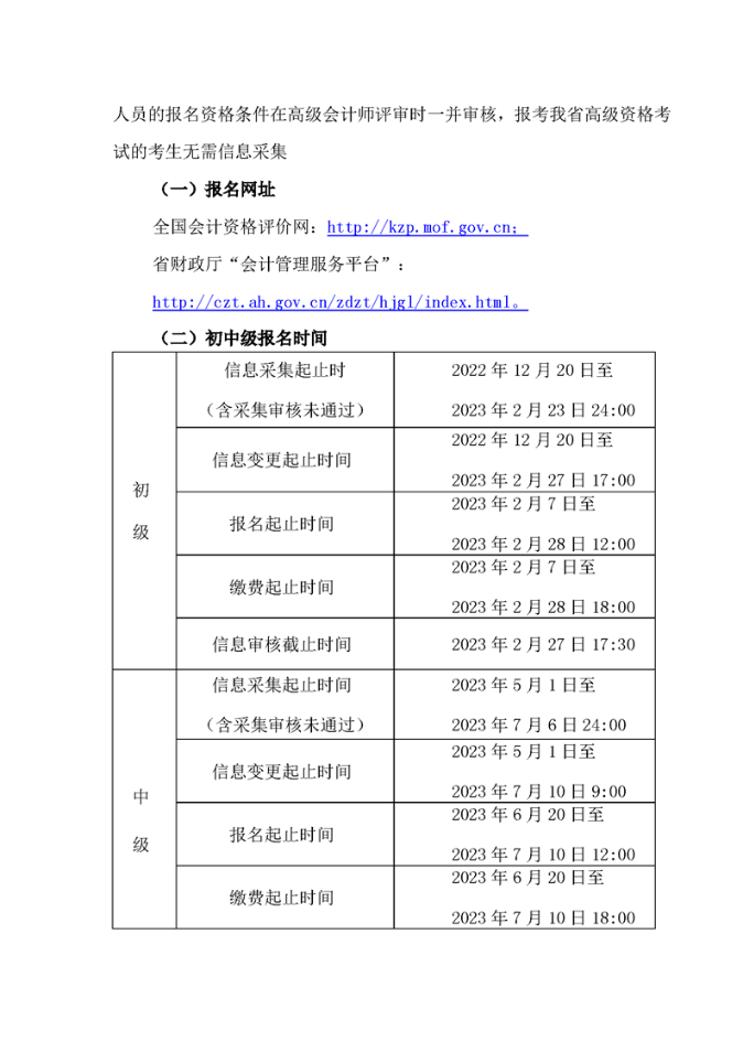 安徽蕪湖市2023年初級(jí)會(huì)計(jì)考試安排