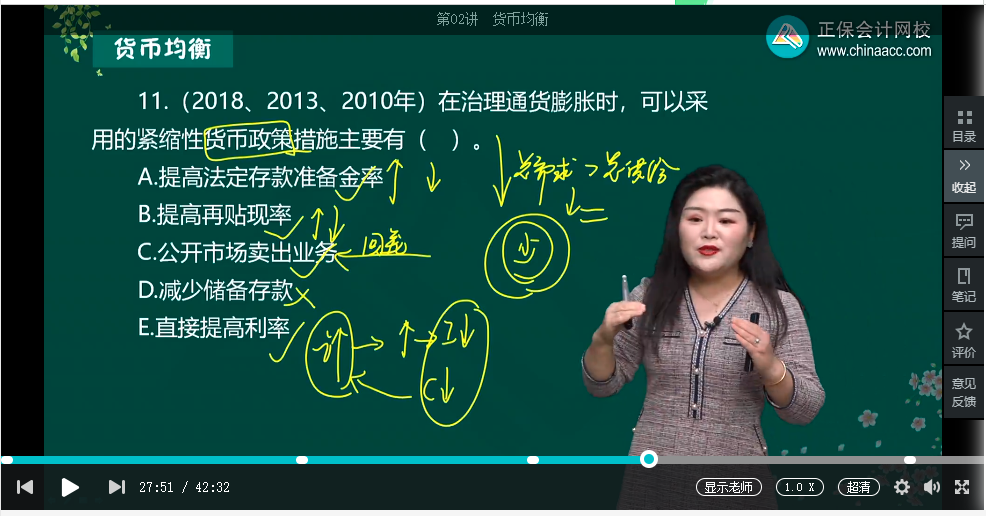 中級經(jīng)濟師《金融》試題回憶：治理通貨膨脹