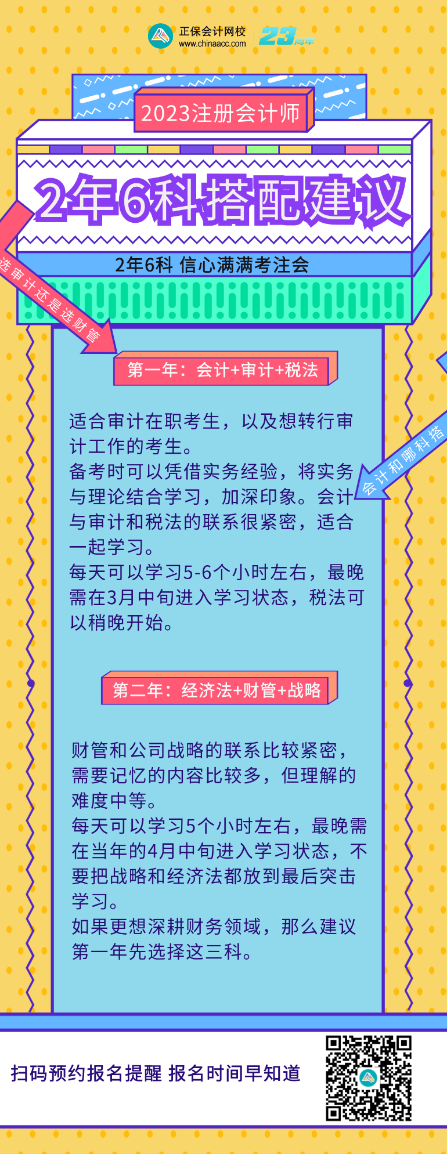 注會(huì)2年過六科如何搭配報(bào)考科目？