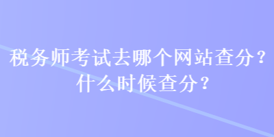 稅務(wù)師考試去哪個(gè)網(wǎng)站查分？什么時(shí)候查分？