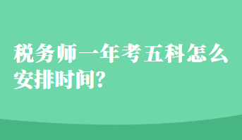 稅務(wù)師一年考五科怎么安排時(shí)間？