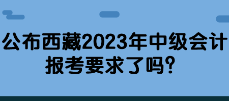 公布西藏2023年中級(jí)會(huì)計(jì)報(bào)考要求了嗎？