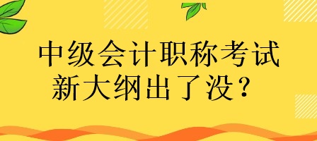 中級(jí)會(huì)計(jì)職稱考試的新大綱出了沒有？