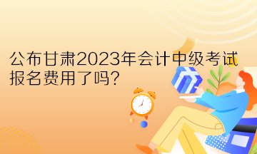 公布甘肅2023年會(huì)計(jì)中級考試報(bào)名費(fèi)用了嗎？