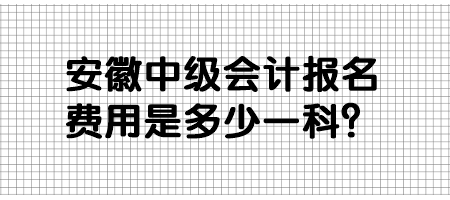 安徽中級會計報名費用是多少一科？