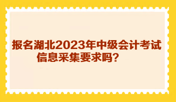 報名湖北2023年中級會計考試信息采集要求嗎？