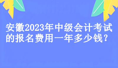 安徽2023年中級(jí)會(huì)計(jì)考試的報(bào)名費(fèi)用一年多少錢(qián)？