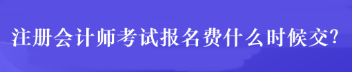 注冊會(huì)計(jì)師考試報(bào)名費(fèi)什么時(shí)候交？