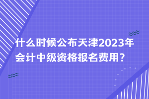 什么時(shí)候公布天津2023年會(huì)計(jì)中級(jí)資格報(bào)名費(fèi)用？