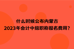 什么時(shí)候公布內(nèi)蒙古2023年會(huì)計(jì)中級職稱報(bào)名費(fèi)用？