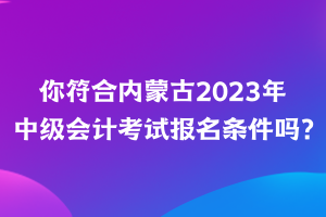 你符合內(nèi)蒙古2023年中級會計考試報名條件嗎？