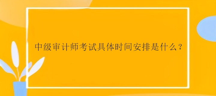 中級(jí)審計(jì)師考試具體時(shí)間安排是什么？