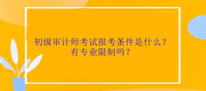 初級(jí)審計(jì)師考試報(bào)考條件是什么？有專業(yè)限制嗎？