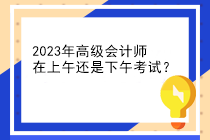 2023年高級會計(jì)師在上午還是下午考試？