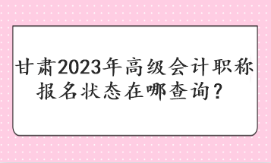 甘肅2023年高級會計職稱報名狀態(tài)在哪查詢？