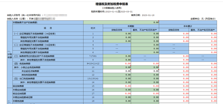 增值稅及附加稅費(fèi)申報(bào)表