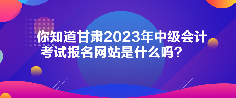 你知道甘肅2023年中級會計考試報名網(wǎng)站是什么嗎？