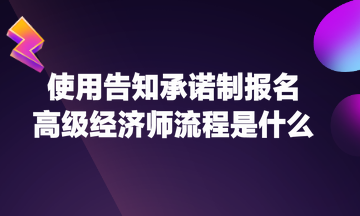 使用告知承諾制報(bào)名高級經(jīng)濟(jì)師流程是什么？