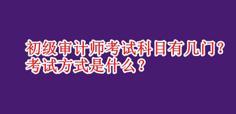 初級(jí)審計(jì)師考試科目有幾門(mén)？考試方式是什么？