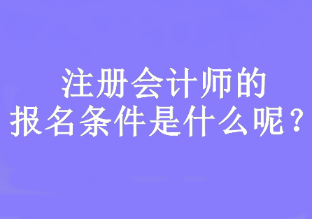 注冊(cè)會(huì)計(jì)師的報(bào)名條件是什么呢？要求大專及以上學(xué)歷