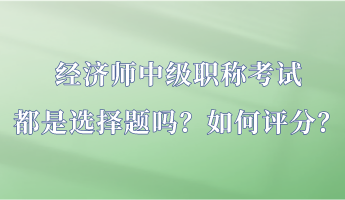 經(jīng)濟(jì)師中級職稱考試都是選擇題嗎？如何評分？