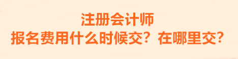 注冊會計(jì)師的報(bào)名費(fèi)用什么時(shí)候交？在哪里交？