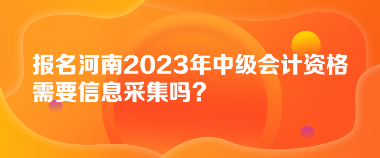 報(bào)名河南2023年中級(jí)會(huì)計(jì)資格需要信息采集嗎？