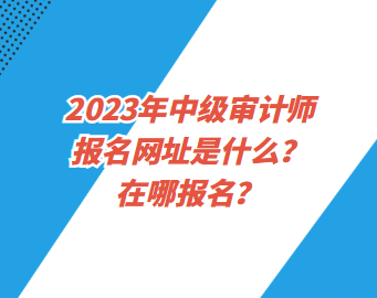 2023年中級審計師報名網(wǎng)址是什么？在哪報名？