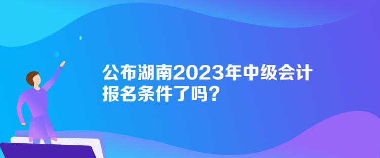 公布湖南2023年中級會計報名條件了嗎？