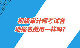 初級(jí)審計(jì)師考試各地報(bào)名費(fèi)用一樣嗎？