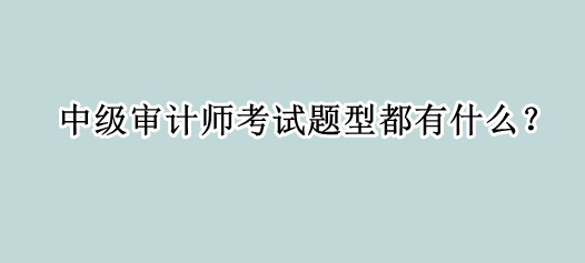 中級(jí)審計(jì)師考試題型都有什么？