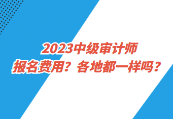 2023中級(jí)審計(jì)師報(bào)名費(fèi)用？各地都一樣嗎？