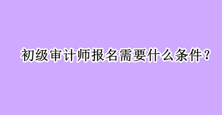 初級審計師報名需要什么條件？