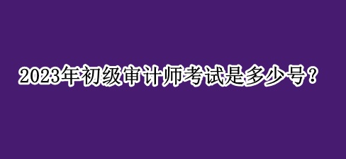 2023年初級(jí)審計(jì)師考試是多少號(hào)？