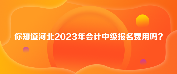 你知道河北2023年會(huì)計(jì)中級報(bào)名費(fèi)用嗎？