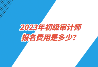 2023年初級審計(jì)師報名費(fèi)用是多少？