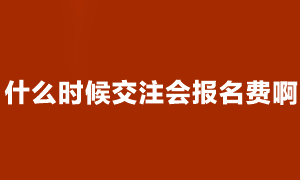 注會(huì)考試報(bào)名成功了 什么時(shí)候交費(fèi)啊？