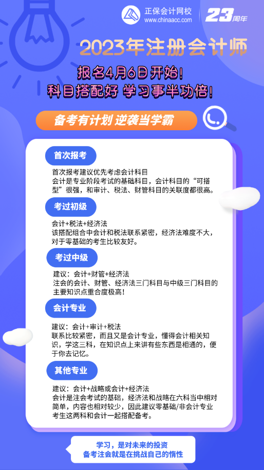 還沒決定報考哪科？注會報名4月6日開始 科目搭配攻略！速看>