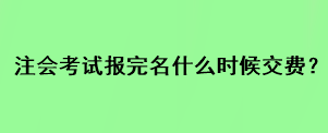 注會(huì)考試報(bào)完名什么時(shí)候交費(fèi)？