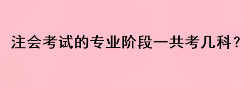 注會考試的專業(yè)階段一共考幾科？