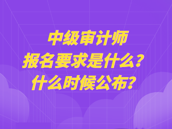 中級(jí)審計(jì)師報(bào)名要求是什么？什么時(shí)候公布？