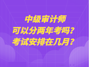 中級(jí)審計(jì)師可以分兩年考嗎？考試安排在幾月？