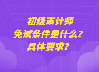 初級(jí)審計(jì)師免試條件是什么？具體要求？