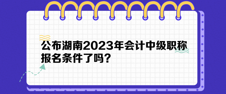 公布湖南2023年會計中級職稱報名條件了嗎？