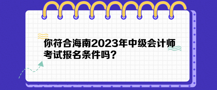 你符合海南2023年中級(jí)會(huì)計(jì)師考試報(bào)名條件嗎？