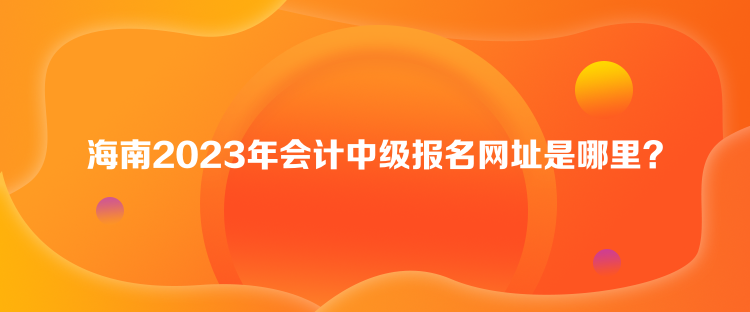 海南2023年會計中級報名網(wǎng)址是哪里？