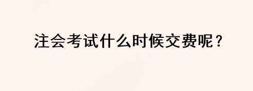 注會考試什么時候交費(fèi)呢？