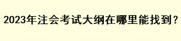 2023年注會(huì)考試大綱在哪里能找到？