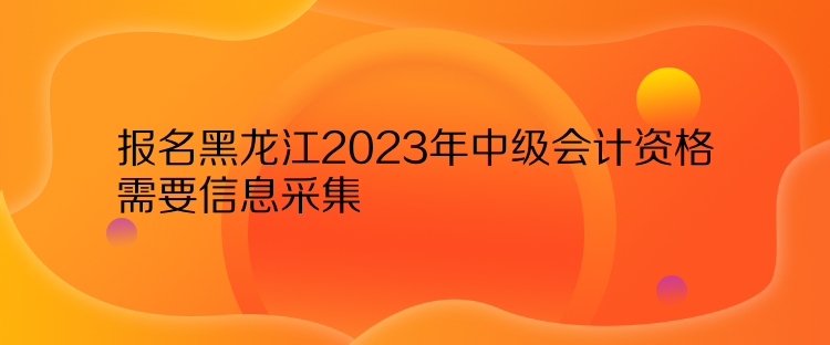 報名黑龍江2023年中級會計(jì)資格需要信息采集